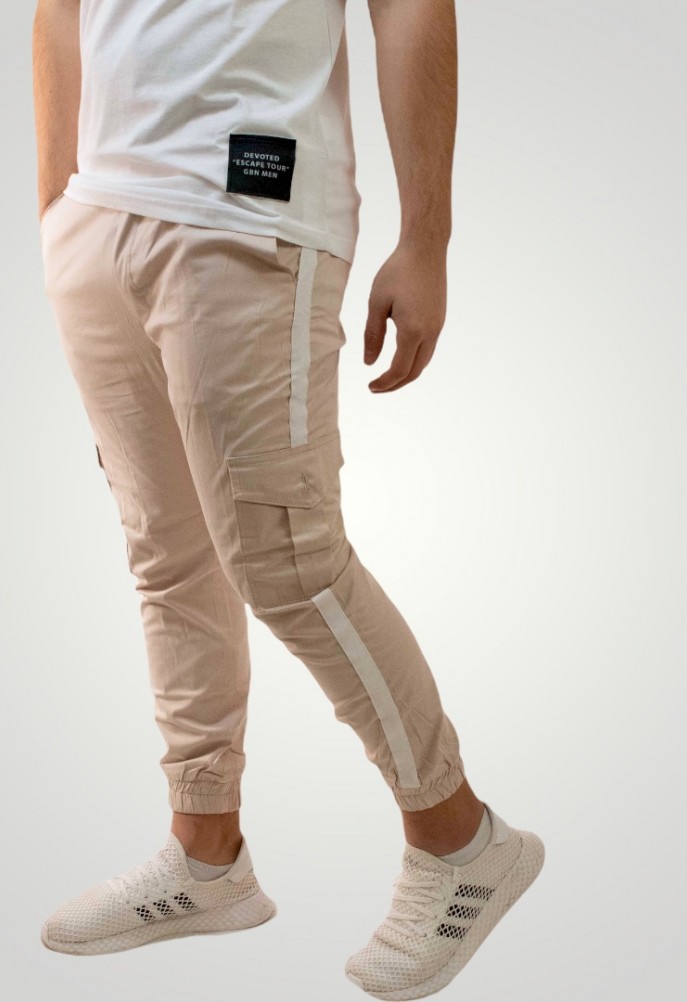 Cargo trouser with decorative ribbon