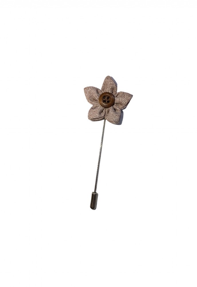 Beige lapel pin with button