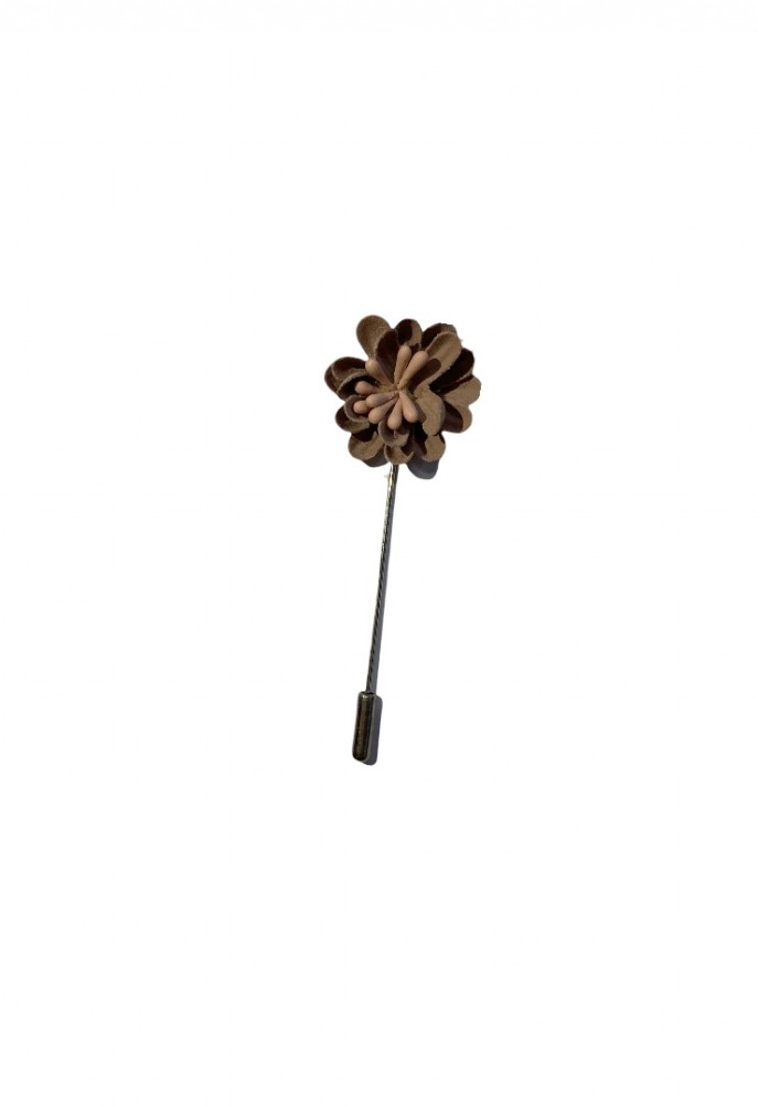 Beige flower lapel pin 