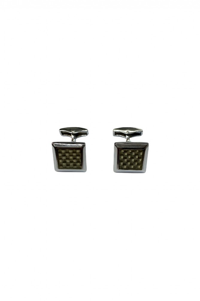 Square cufflinks with decorative pattern