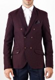 Double breasted blazer in burgundy