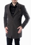 Grey wool mix overcoat