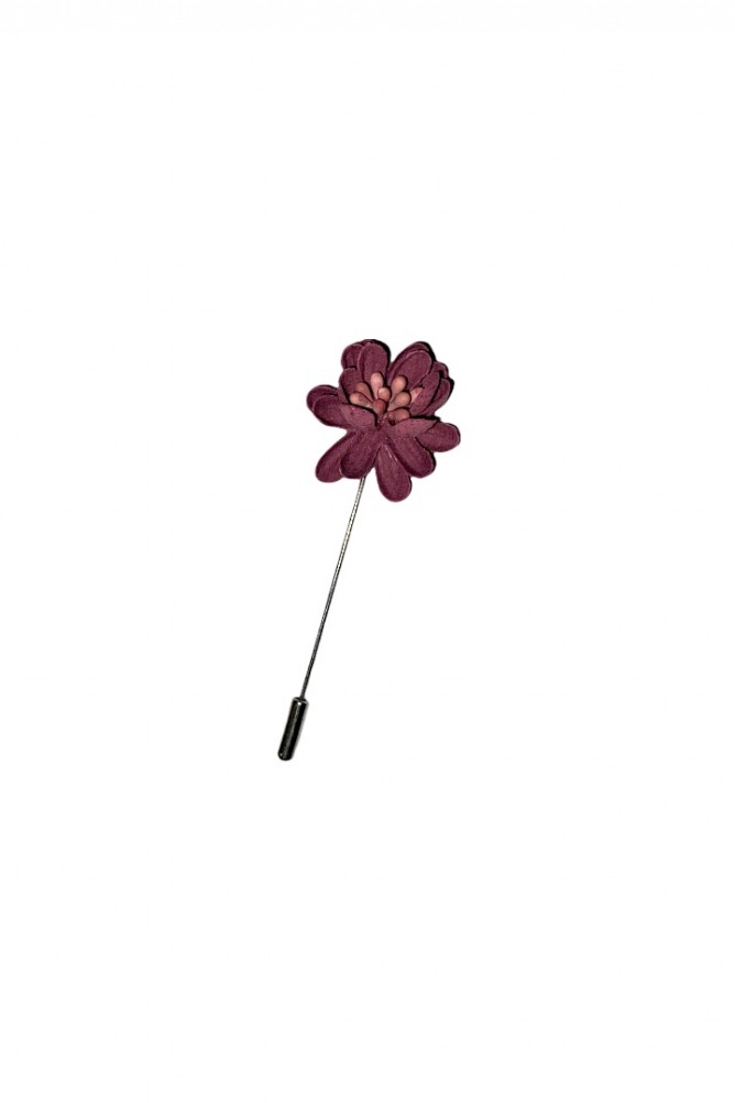 Bordeaux flower lapel pin