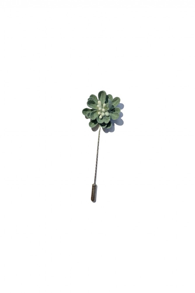 Mint colour flower lapel pin