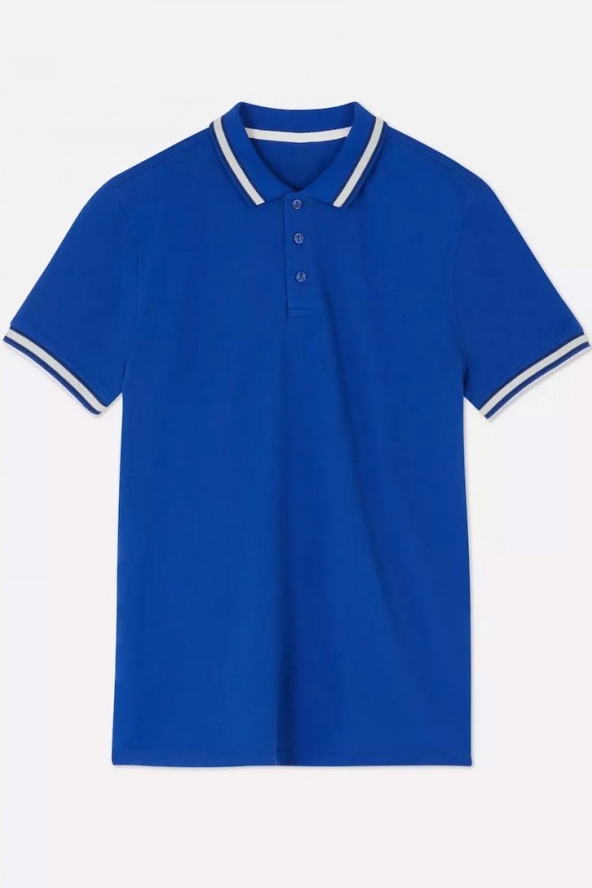 Blue pique polo t-shirt 