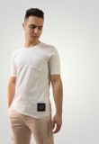 White shirtsleeve t-shirt, with print on the back